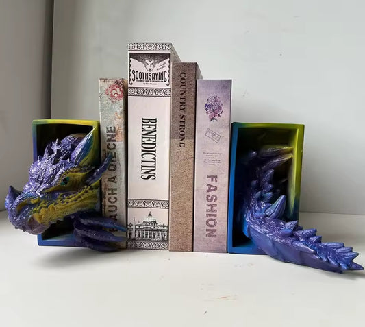 Drachen Buchstützen | Hochwertige Fantasy Buchstützen fürs Bücherregal