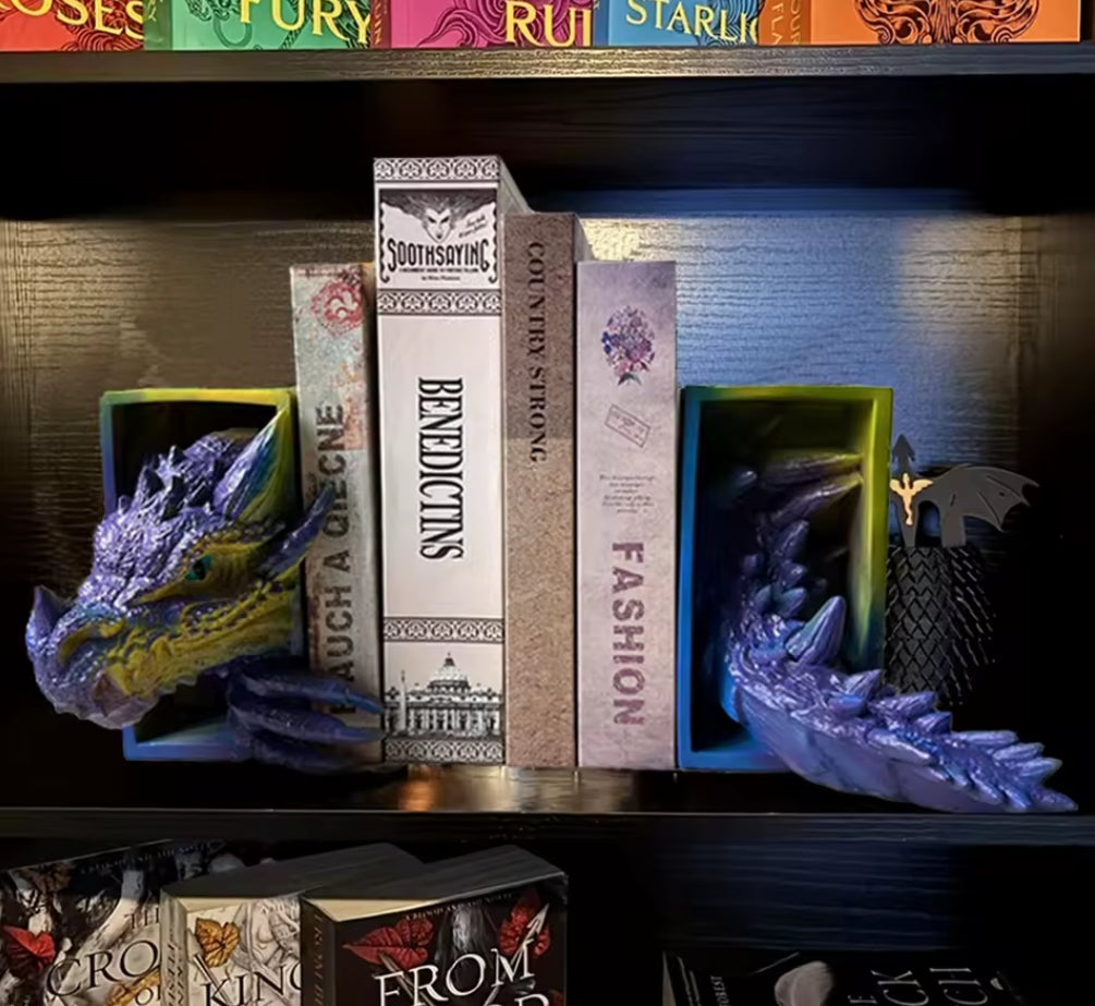 Drachen Buchstützen | Hochwertige Fantasy Buchstützen fürs Bücherregal