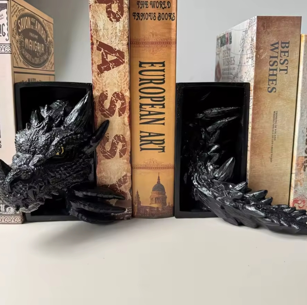 Drachen Buchstützen | Hochwertige Fantasy Buchstützen fürs Bücherregal