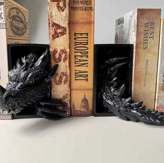 Drachen Buchstützen | Hochwertige Fantasy Buchstützen fürs Bücherregal
