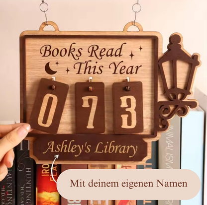 Book Counter | Personalisierbarer Holz Bücher Tracker fürs Bücherregal